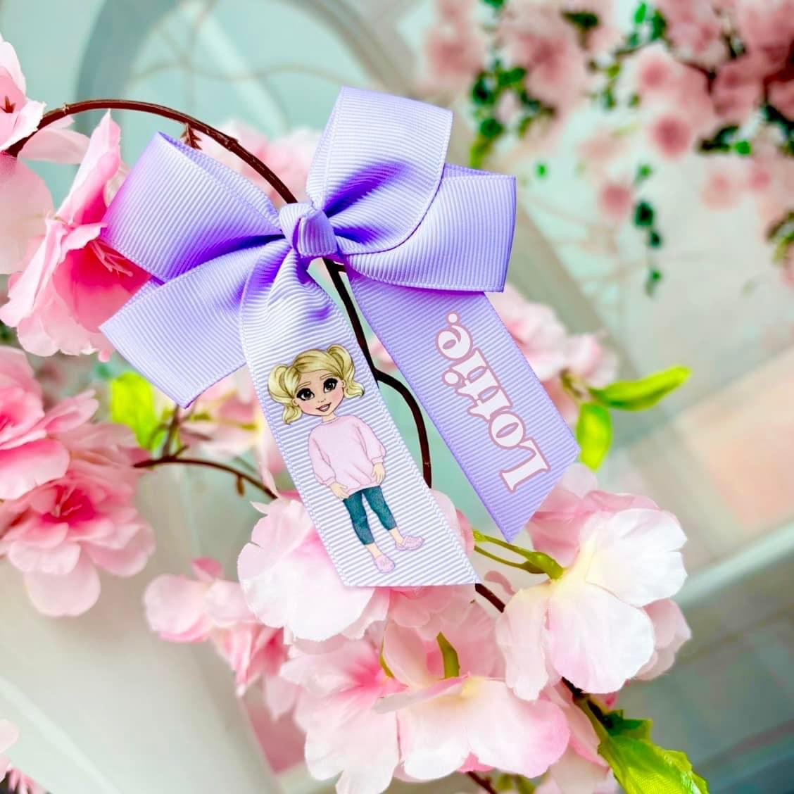 4inch hair bows with image