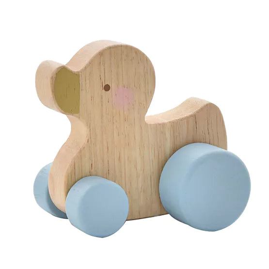 Toy wooden push duck