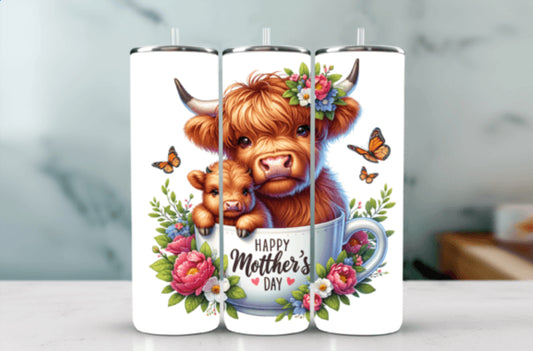 Highland cow Mother’s Day 20 oz tumbler