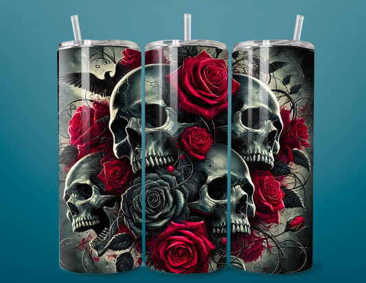 Skulls and roses tumbler