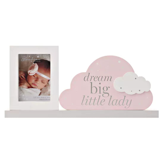 Bambino Mantel Plaque Frame "Dream Big Little Man" "Dream big little lady" 37cm