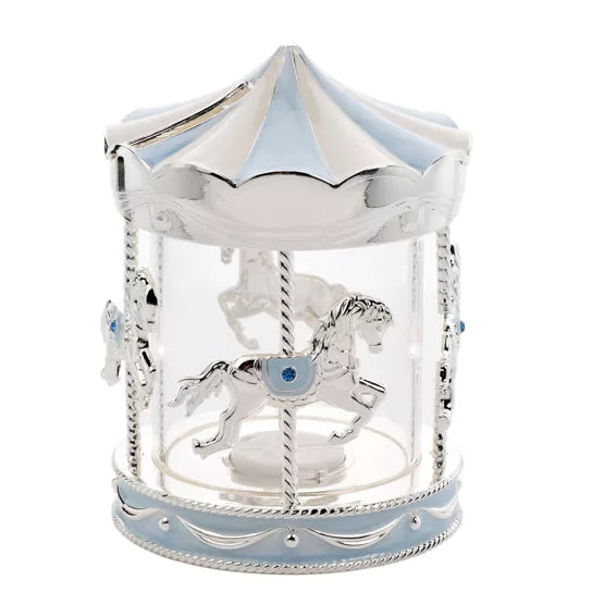 Bambino Silver Plated Money Box Carousel