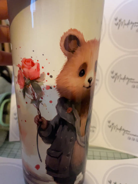 Teddies and rose tumbler